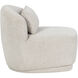 Soraya Dove Cream Swivel Armless Chair, Swivel